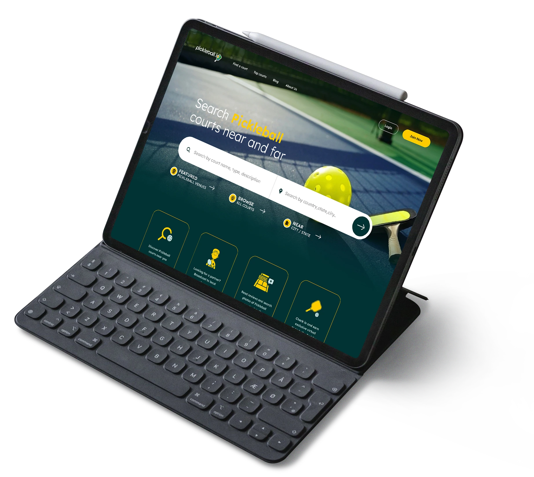 AI-powered mobile app connecting a global pickleball community
