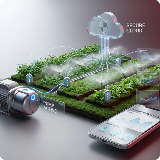 Smart garden IoT system monitoring soil moisture, irrigation, and plant health using connected sensors